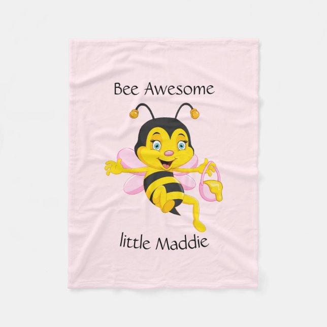 Tecknaden Adworthy Bee Girl Fleecefilt (Framsidan)