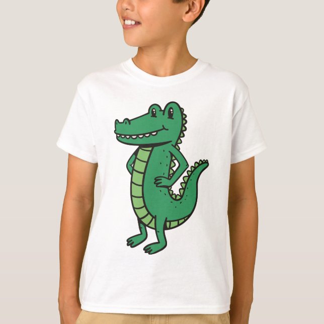 Tecknaden Alligator-tecken T Shirt (Framsida)