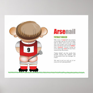 Tecknaden ArseNail (Arsenal) - Lönsam fotboll Post Poster