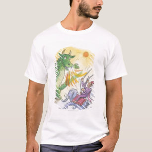 Tecknaden av mythological avfyrar andningdraken t shirt