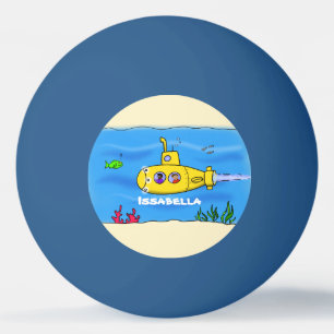 tecknaden av ubåten lycklig pingisboll
