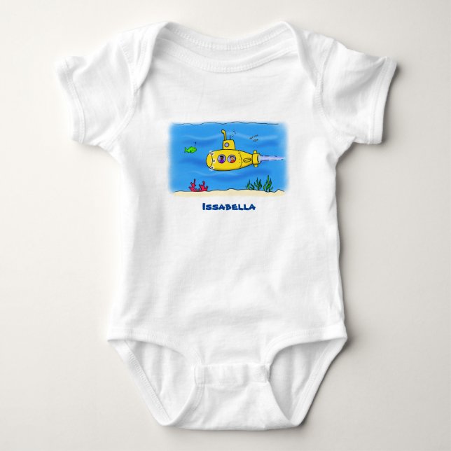 tecknaden av ubåten lycklig t shirt (Framsida)
