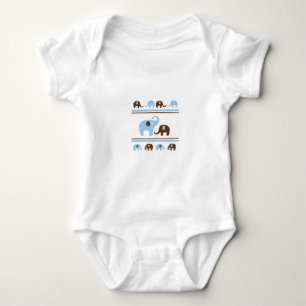 Tecknaden BABY BLUE ELEFANTER BROWN ELEPHANT PA T-shirt