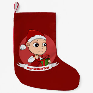 Tecknaden baby i julklapp, liten jul julstrumpa