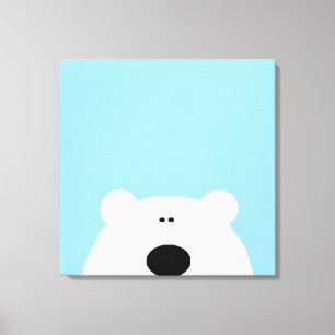 Tecknaden Bear Blue Art polar Canvastryck