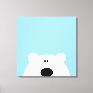 Tecknaden Bear Blue Art polar Canvastryck