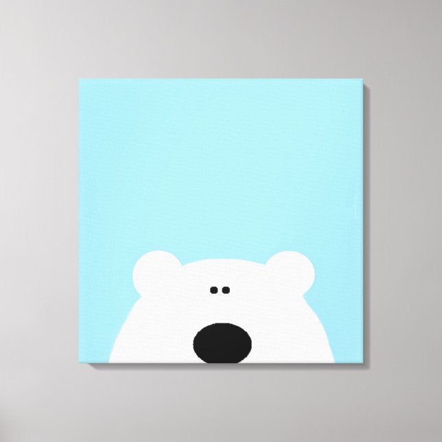 Tecknaden Bear Blue Art polar Canvastryck (Framsida)