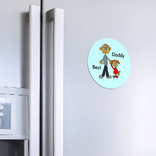 Tecknaden Best pappa Fars dag Far Daughn Magnet