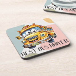 Tecknaden Best School Buss Driver med Gult Underlägg