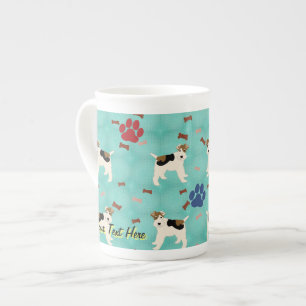 Tecknaden binder foxterrier benporslin mugg