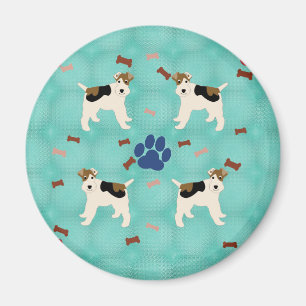 Tecknaden binder foxterrier magnet