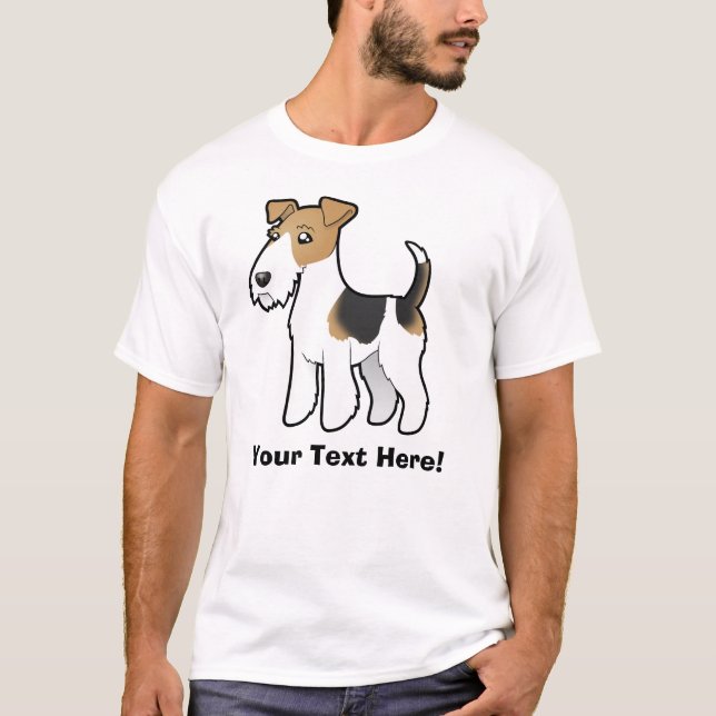 Tecknaden binder foxterrier tee (Framsida)