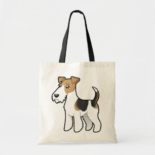 Tecknaden binder foxterrier tygkasse