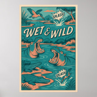 Tecknaden blöt & Vild River Creatures Poster