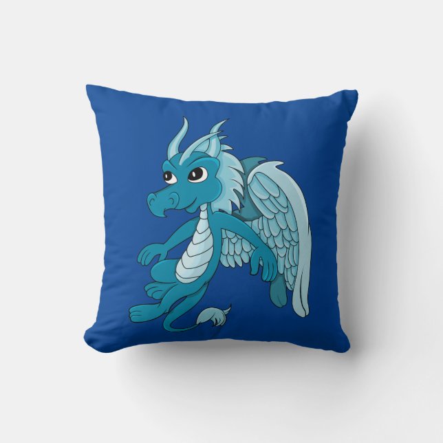 Tecknaden Blue Dragon Kudde (Framsida)