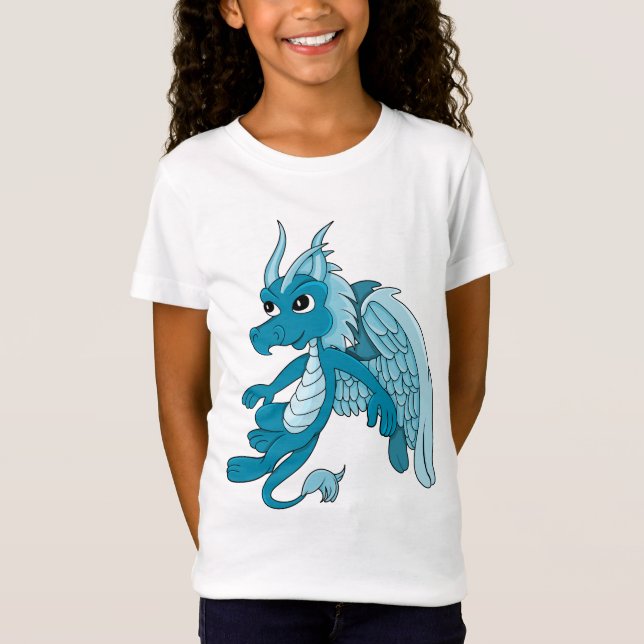 Tecknaden Blue Dragon T Shirt (Framsida)