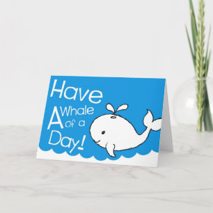 Tecknaden Blue Hand plockade Whale Mönster Whale Kort