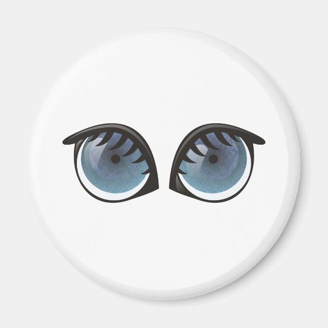 Tecknaden Blue Ögon Magnet (Framsidan)