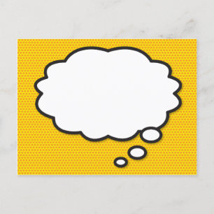 Tecknaden Bok i för meddelandets Tänka-bubbelRolig Meddelande Vykort