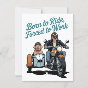 tecknaden "Born till Ride, tvångsarbete" Vykort