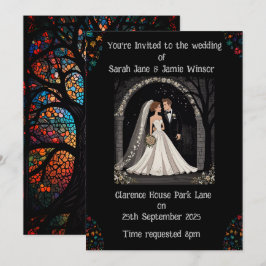 Tecknaden Bröllop Personlig Inbjudan Image