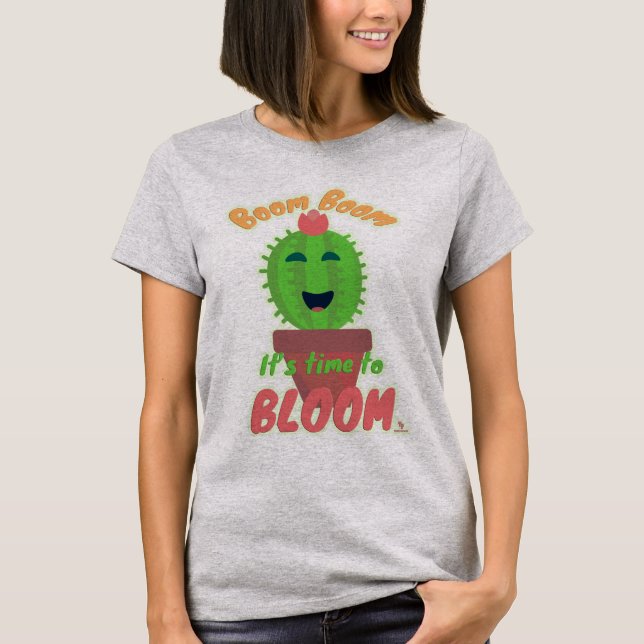 Tecknaden Bygga upp Cute Cactus T Shirt (Framsida)