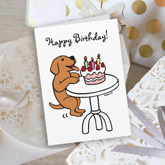 Tecknaden Cake Fox Red Labrador Plain Kort
