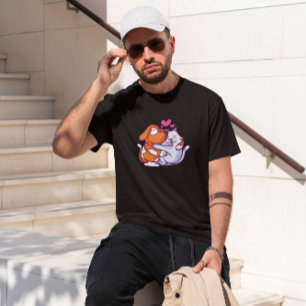 Tecknaden Cat and Hund Hugger T Shirt
