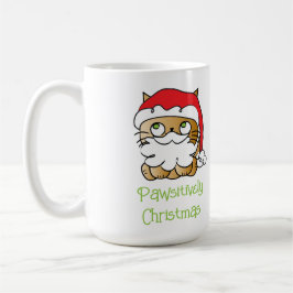 Tecknaden Cat Funny Cute Jul Helgdag Kaffemugg