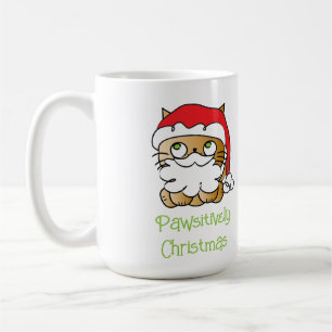 Tecknaden Cat Funny  Cute Jul Helgdag Kaffemugg