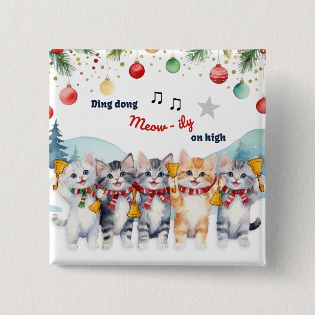 Tecknaden Cat Humor Watercolor  jul Knapp (Framsida)