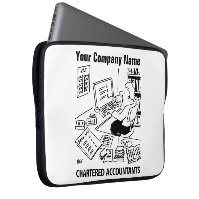 Tecknaden Charted Accountants Lap Top Sleeve (Framsidan Höger)