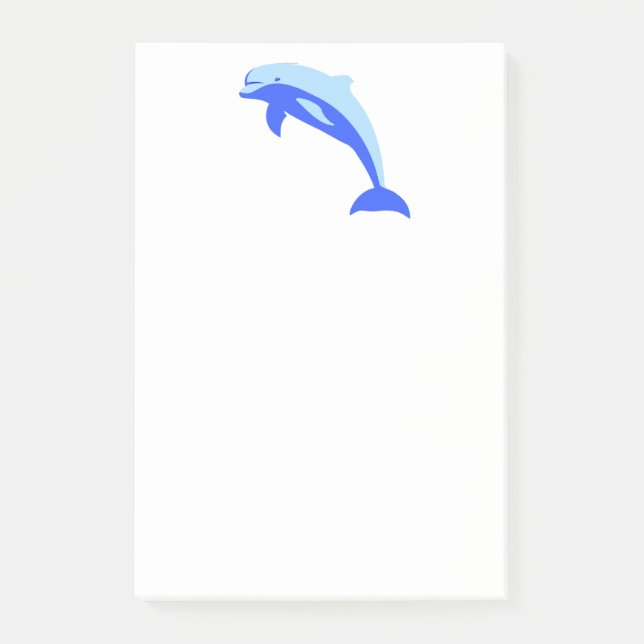 Tecknaden Cheery Blue Jumping Dolphin Ocean Post-it Block (Framsida)