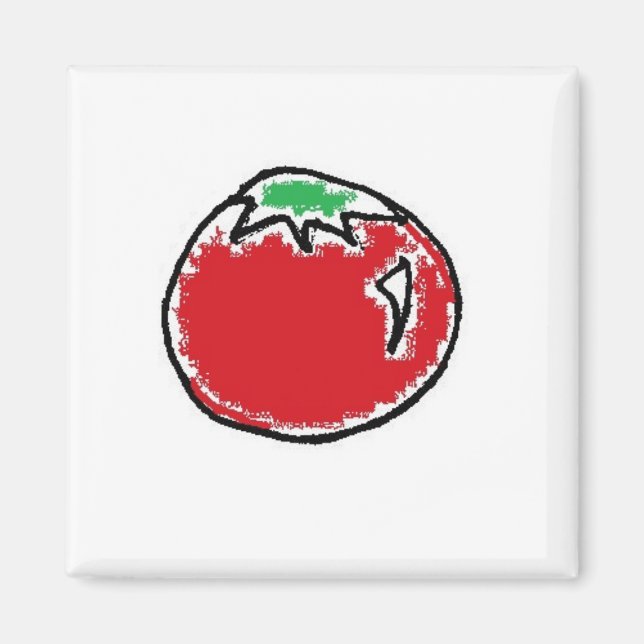 Tecknaden Cheery Cherry Tomato Magnet (Framsidan)