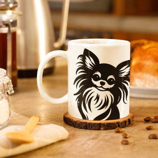 Tecknaden Chihuahua, långfristig, i Cute Long-håra Kaffemugg