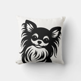 Tecknaden Chihuahua, långfristig, i Cute Long-håra Kudde