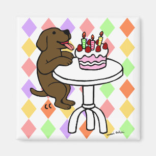 Tecknaden Chocolate Labrador från födelsedagen Magnet