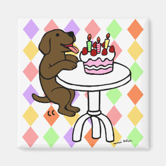 Tecknaden Chocolate Labrador från födelsedagen Magnet