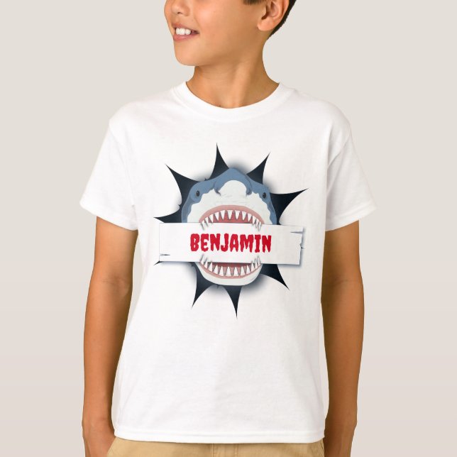Tecknaden coola Shark T Shirt (Framsida)