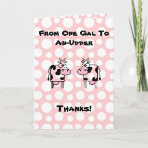 Tecknaden Cow Animal Tack Kort