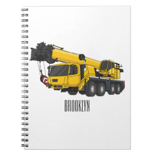 Tecknaden Crane lastbil illustration Anteckningsbok
