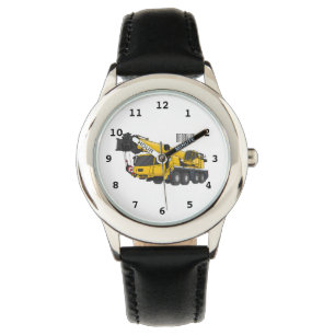 Tecknaden Crane lastbil illustration Armbandsur