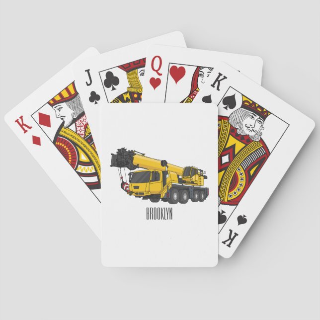Tecknaden Crane lastbil illustration Casinokort (Baksidan)