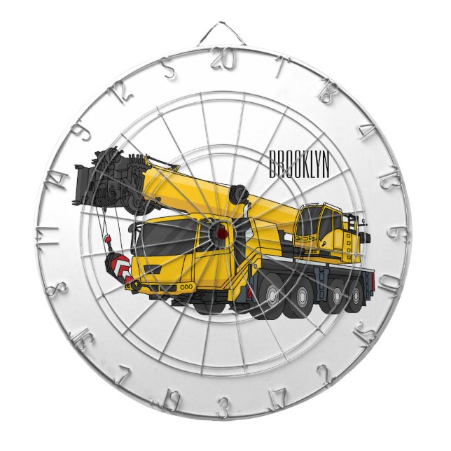 Tecknaden Crane lastbil illustration Darttavla (Framsidan)