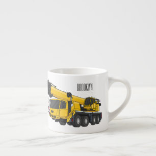 Tecknaden Crane lastbil illustration Espressomugg