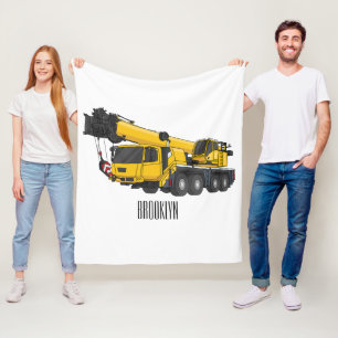 Tecknaden Crane lastbil illustration Fleecefilt