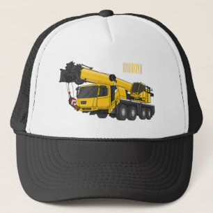 Tecknaden Crane lastbil illustration Keps