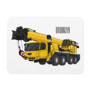 Tecknaden Crane lastbil illustration Magnet