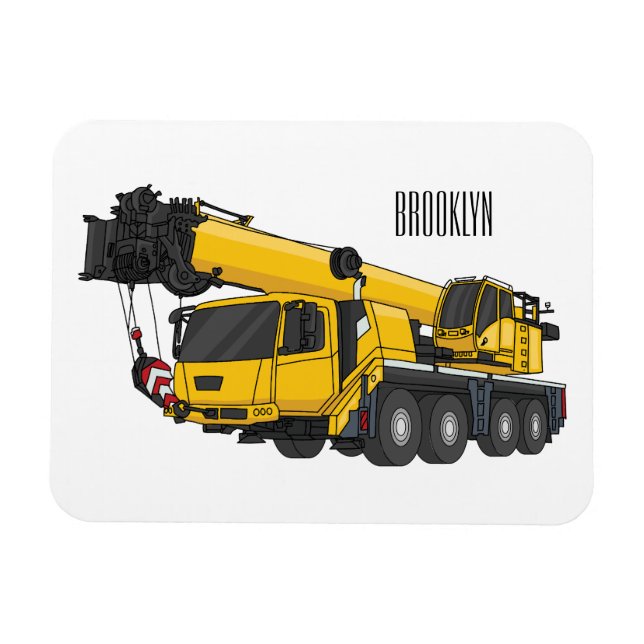 Tecknaden Crane lastbil illustration Magnet (Horisontell)