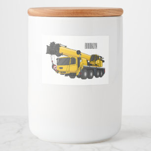 Tecknaden Crane lastbil illustration Mat Etiketter
